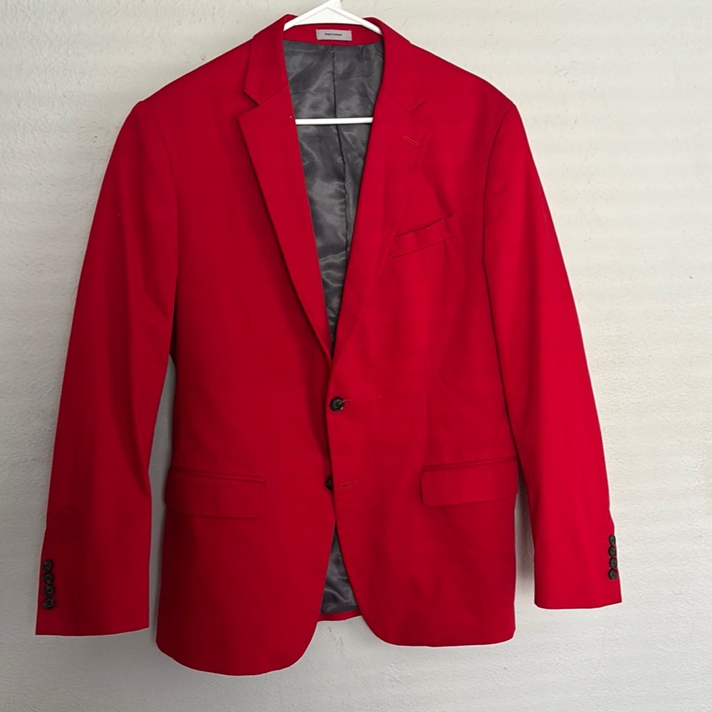 jf j.ferrar Red Sport Coat Modern Fit Blazer